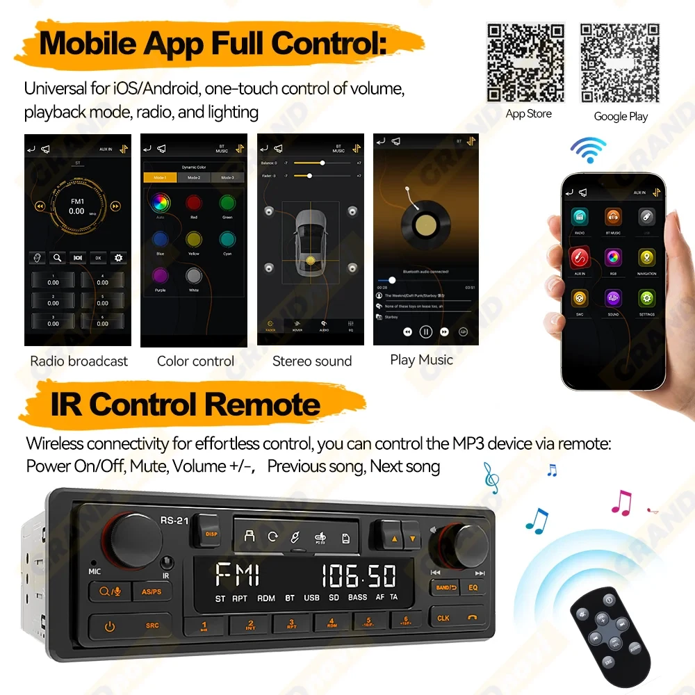 RetroWave Classic Series Dual-Control Bluetooth Stereo