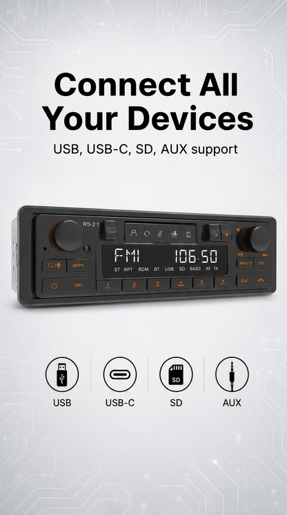 RetroWave Classic Series Dual-Control Bluetooth Stereo